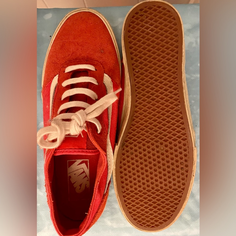 VANS Red Suede & Canvas Old Skool Shoe.  Size 6.5 Women - Picture 8 of 8